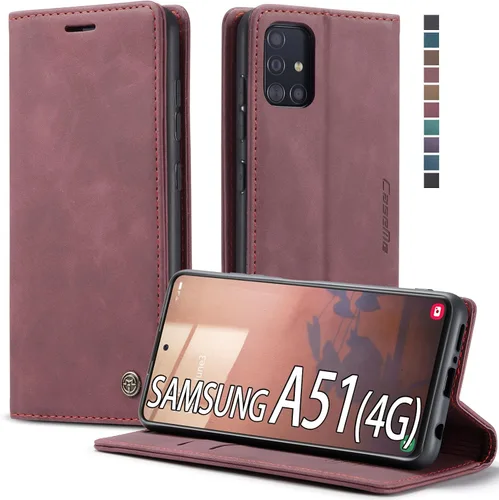 Vista 10 de Funda tipo cartera para Samsung Galaxy A51 4G, con soporte magnético, funda protectora de cuero estilo libro, duradera, a prueba de golpes