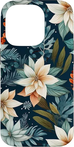 Vista 17 de iPhone 16 Aesthetic Christmas Floral Pattern Winter Flower Girl Women Case