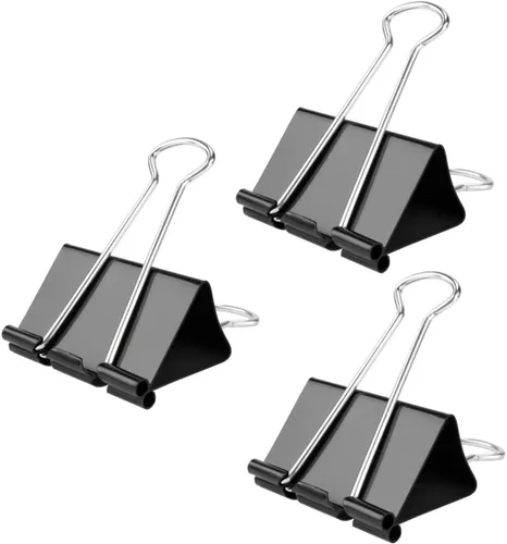 Vista 8 de 40 unidades de clips de carpeta extra grandes para oficina y hogar, 2 pulgadas