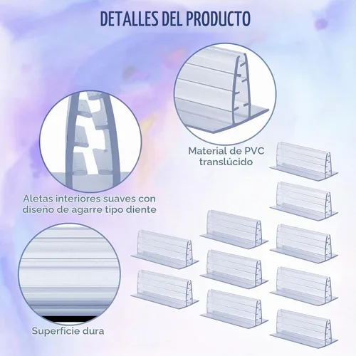 Vista 3 de 10 piezas de soporte magnético para letreros con clip de 3 x 1.6 x 1.2 Translúcido
