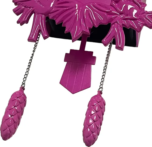 Vista 7 de WALPLUS Reloj de pared clásico de cuco rosa con diseño de pájaro colgante para decoración del hogar, reloj de Navidad, regalos