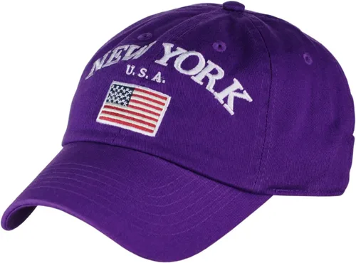 Vista 8 de NYFASHION101 Gorra ajustable de perfil bajo bordada con la bandera de Nueva York EE. UU Negro