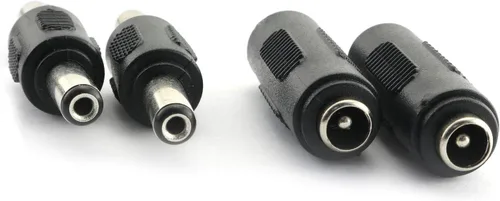 Vista 4 de RLECS 2 unids DC 0.217x0.083 in macho a macho conector de alimentación y 2 unids DC 0.217x0.083 in hembra a hembra adaptador de conector