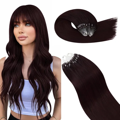 Vista 56 de Ugeat - Extensiones de cabello humano con microanillo, 14 pulgadas, extensiones de cabello Remy con microcuentas de 1 gm/hebra, 50 gms, extensiones