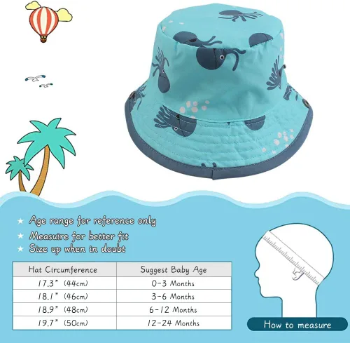 Vista 6 de Sombrero de sol para niños de 0 a 4 años con protección solar