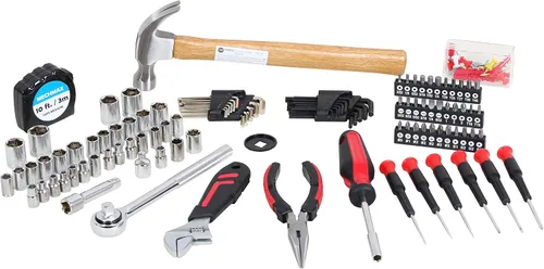 Vista 9 de MECHMAX Kit de herramientas de 149 piezas, juego de herramientas manuales para reparación del hogar y automóvil con martillo, llave de vaso