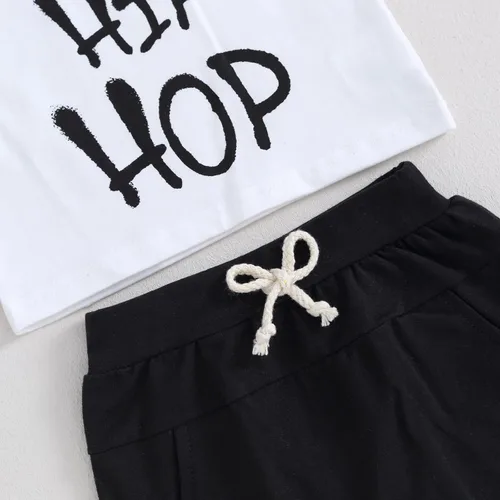 Vista 7 de Ledy Champswiin Trajes de Pascua para bebé, camiseta de manga corta con letras, tops y pantalones deportivos para niños pequeños, ropa de primavera
