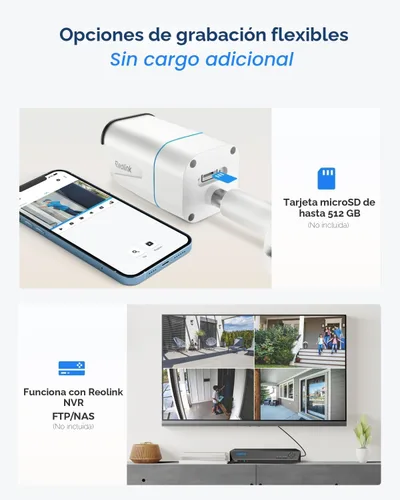 Vista 8 de REOLINK RLC-811A - Cámara de seguridad con cable IP PoE 4K - FoV de 123°, zoom óptico 5X para uso en exteriores, visión nocturna a color, detección
