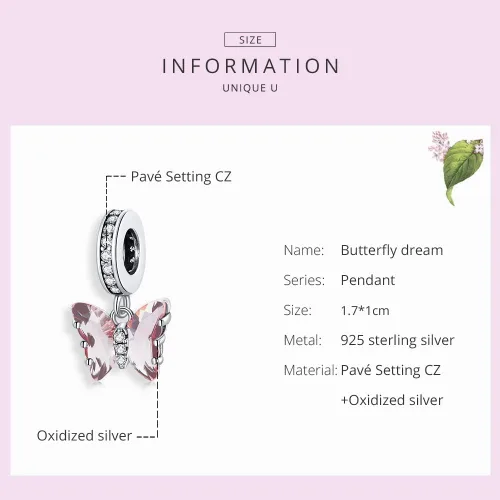 Vista 6 de MUNDELL Auténtica plata de ley 925 con colgante de sol, mariposa, corazón, luna, loto y circonita cúbica brillante para pulsera o brazalete original