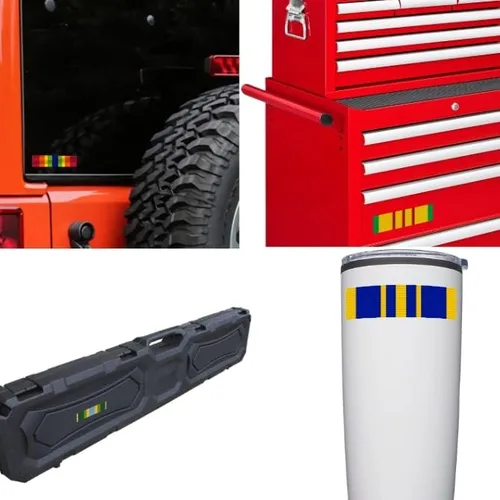 Vista 2 de Adhesivo de cinta de servicio militar de la Marina y del Cuerpo de Marines en el extranjero Etiqueta UV Resistencia al agua Parachoques de coche