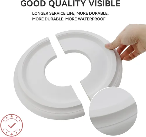 Vista 3 de 2 pares de cubiertas de luz blanca para ventiladores de techo, medallón de luz de techo dividido para lámparas y ventiladores de techo, 9.84