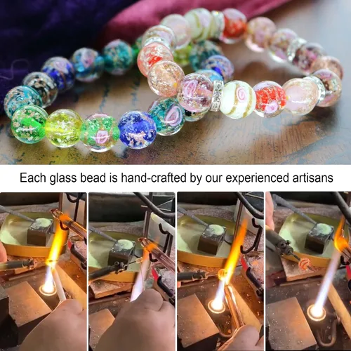 Vista 3 de Artsy Crafts - 20 cuentas surtidas de luciérnaga que brillan en la oscuridad de 0.47 pulgadas (0.472 in), cuentas de vidrio luminosas para hacer