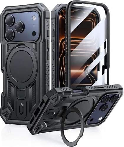 Vista 16 de FNTCASE Funda para iPhone Air Phone Case: Compatible con MagSafe Protector de pantalla integrado Soporte con grado militar a prueba de caídas