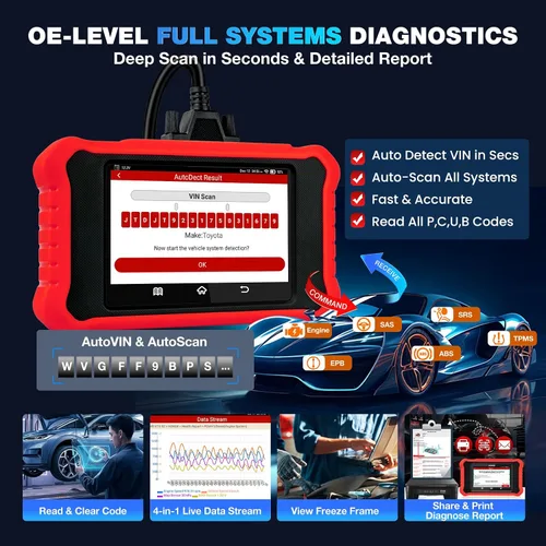 Vista 6 de LAUNCH Escáner OBD2 bidireccional completo Creader Elite 3.0 para Toyota