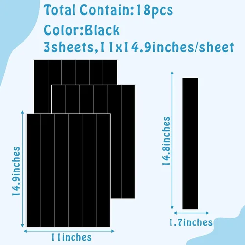 Vista 2 de Calcomanías de pared de líneas geométricas, calcomanías de pared de vinilo negro, calcomanías modernas para pared, calcomanías extraíbles