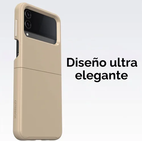 Vista 2 de OtterBox Symmetry Flex Series - Funda para Samsung Z FLIP4, color marrón Tapa Beige