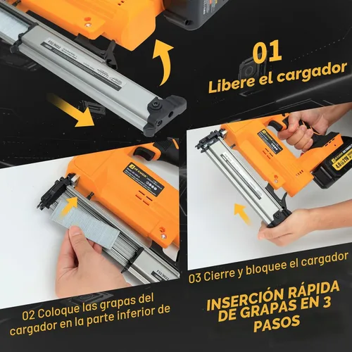 Vista 6 de JEXUGK Pistola de clavos inalámbrica con batería, pistola de uñas de 18 GA