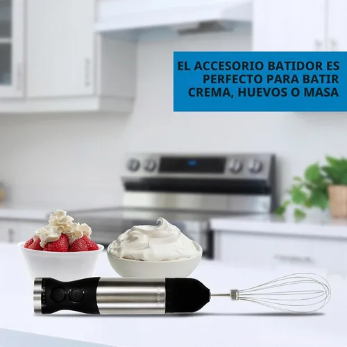 Vista 4 de Kenmore - Batidora de inmersión de mano, batidora de mano eléctrica con eje de acero inoxidable, batidora, velocidad variable para batidos