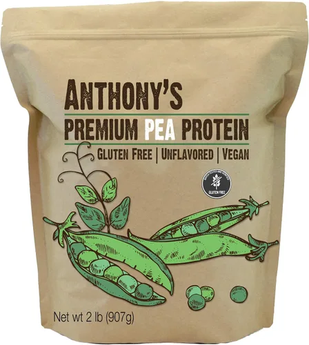 Vista 2 de Anthony's Proteína de guisante premium de 2 libras y copos de levadura nutricionales 1 libra