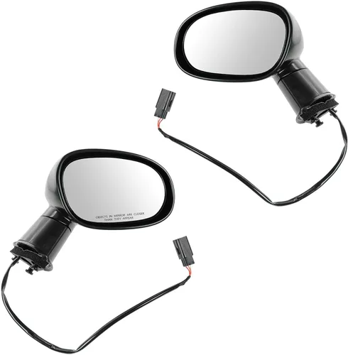 Vista 14 de TRQ Juego de conjunto de espejos laterales del conductor y del pasajero de 2 piezas con ajuste eléctrico, calefacción y memoria en negro Compatible