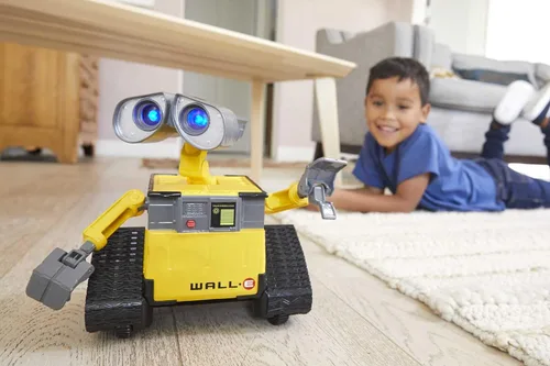 Vista 2 de Mattel Disney Pixar WALL-E - Robot de juguete RC con más de 20 luces y sonidos, figura de acción Hello WALL-E y control remoto