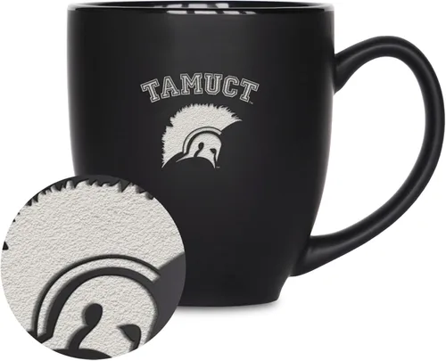 Vista 83 de Rico Industries - Taza de cerámica mate negra con grabado láser estándar de 15oz para NCAA (escuelas T & U) - Para bebidas calientes o frías