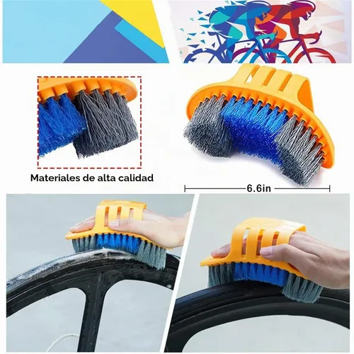 Vista 3 de focopot Kit de limpieza de bicicletas 9 piezas con herramienta de cepillo de limpieza y depurador de cadena