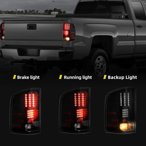 Vista 4 de DWVO Conjunto de luz trasera LED compatible con Chevy 2008-2013 Silverado 1500, 2008-2014 Silverado 2500 y 3500, 2007 New Body Style, 12-14 GMC