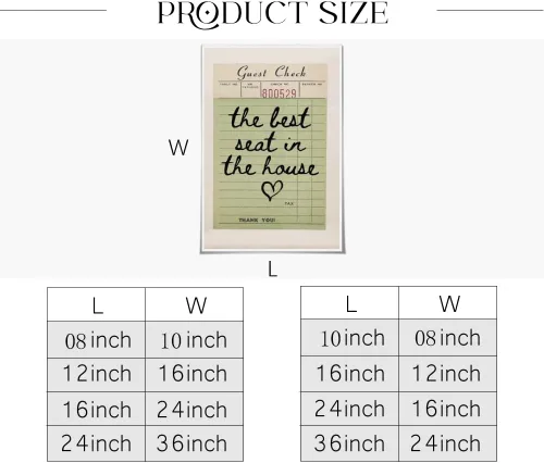 Vista 2 de Funky - Póster de baño con texto en inglés "The Best Seat In The House" (El mejor asiento de la casa), decoración de pared de baño verde, arte