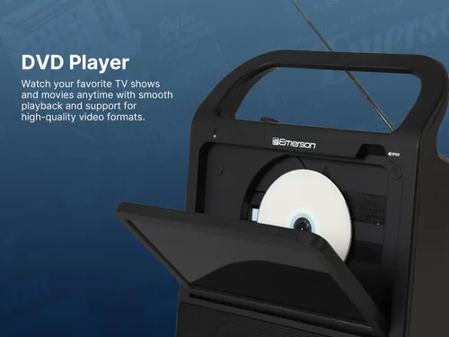 Vista 4 de Emerson EDL-3000 10.1" Sistema portátil de TV y DVD Boombox
