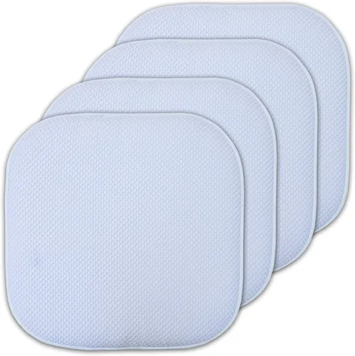 Vista 117 de Sweet Home Collection Cojines de espuma viscoelástica para silla, antideslizantes, diseño de panal de abeja, 16 x 16 pulgadas, paquete de 2