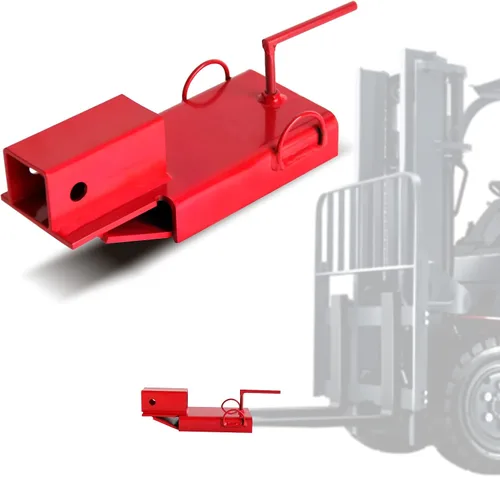 Vista 6 de Accesorio de enganche de remolque para montacargas, adaptador de remolque receptor de 2 pulgadas con cadena roja