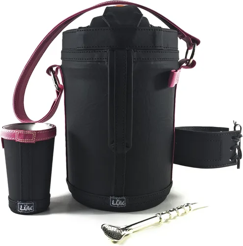 Vista 4 de Kit Tereré Yerba Mate Luk termos Bordado Mariposa Fucsia Set Tereré Tereré Termos Yerba Mate + Bombilla + Vaso Guampa