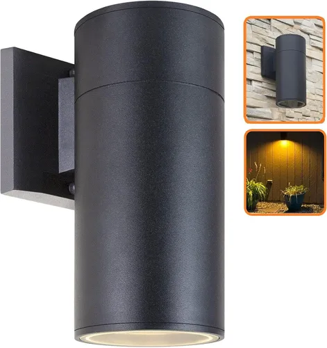 Vista 17 de Lámpara de pared para exteriores, iluminación exterior – Listado ETL, aluminio fundido a presión antioxidante, impermeable, diseño de cilindro