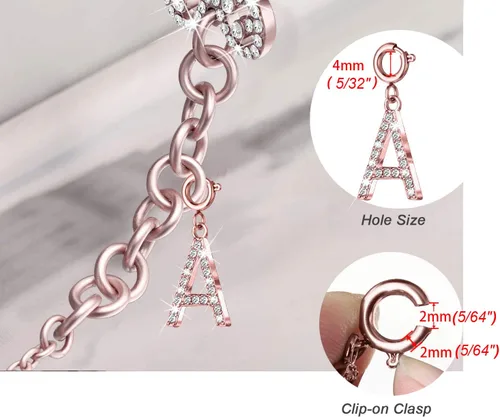 Vista 2 de Secbolt Dijes compatibles con Apple Watch pulsera para mujer, Diamante de imitación