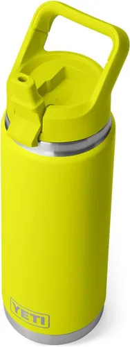 Vista 26 de YETI Rambler Botella de 26 onzas, aislada al vacío, de acero inoxidable, con tapa de popote a juego Rojo rescate