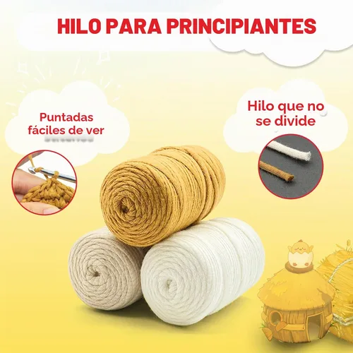 Vista 5 de SGIBYN Kit de ganchillo para principiantes - Juego de 3 pollos Amigurumi de bricolaje