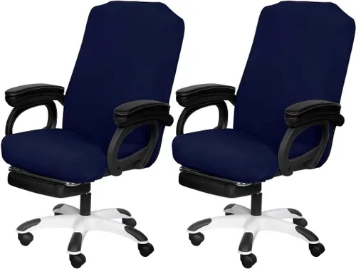 Vista 31 de SARAFLORA - Funda para silla de oficina - Grande, color negro - Funda extraíble para computadora con cremallera, universal, giratoria
