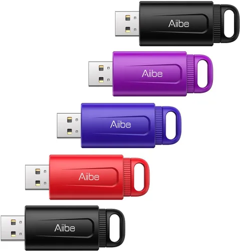 Vista 12 de Aiibe Unidad flash USB 3.0 de 64 GB, memoria USB con indicador LED, llavero portátil, color negro