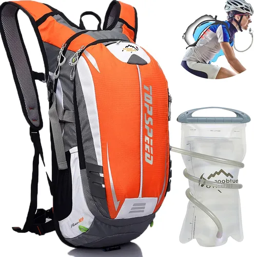 Vista 7 de INOXTO Mochila de hidratación, mochila de hidratación de 18 L, mochila de agua ligera con bolsa de agua de 2 litros, mochila para senderismo