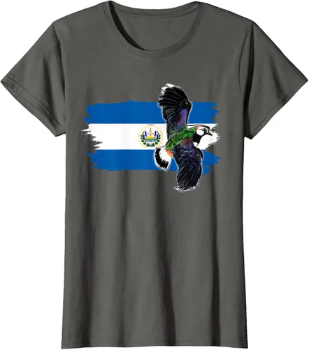 Vista 7 de Camiseta con la bandera de El Salvador, mapa de El Salvador, camiseta de Salvador para mujer, Negro