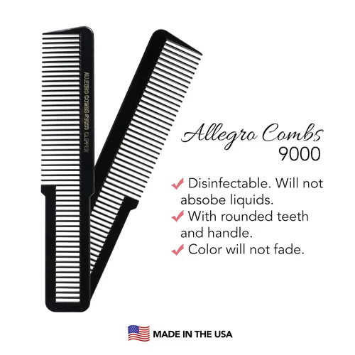 Vista 9 de Allegro Combs 9000 Clipper corte mezcla desvanecimiento Peines 6 Pk. (negro)