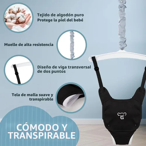 Vista 3 de G TALECO GEAR Saltador de bebé con soporte, Hamaca para bebé, Fácil de instalar, Ejercicio para bebés activos, Adecuado para interior y exterior