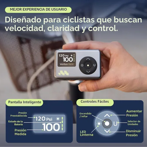 Vista 2 de Woowind Mini bomba de bicicleta, 25s rápido, Presta Schrader, carretera