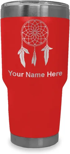Vista 40 de LaserGram Vaso aislado al vacío de 20 onzas, atrapasueños, grabado personalizado incluido (negro) Engraved Gift, Vacuum Insulated Stainless Steel