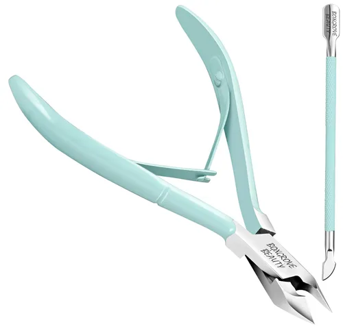 Vista 12 de Cortador de Cutículas Profesional de Acero Inoxidable Alicates de Cutículas con Cuchillas Afiladas y Doble Resorte Cortaúñas de Cutículas Negro Pack
