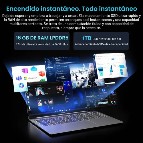 Vista 7 de GEEKOM GeekBook X16 Pro Laptop, 16" 2.5K IPS, 2.8 lb Ultra-Light Notebook