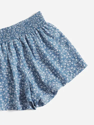 Vista 4 de OYOANGLE Pantalones cortos de verano cómodos de cintura alta y pierna ancha para niñas