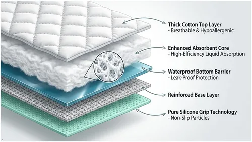 Vista 7 de Paquete de 3 almohadillas acolchadas de algodón para silla, lavables, impermeables, extra absorbentes, reutilizables, para niños y mascotas