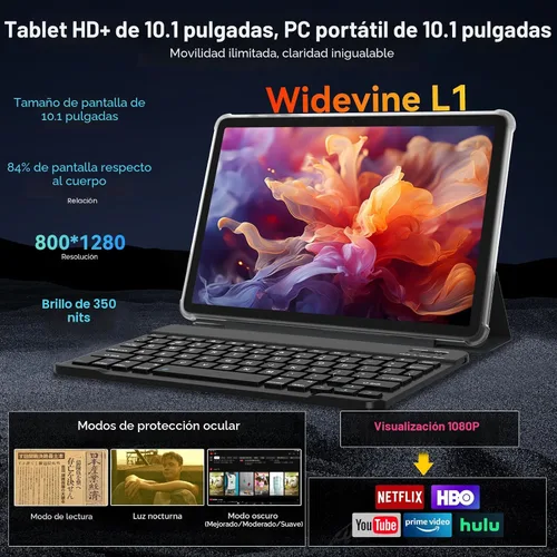 Vista 4 de Tablet 2026 Últimas tabletas Android 16 con pantalla Incell de 10.1 pulgadas, 24 GB de RAM 256 GB ROM /2 TB TF, Gemini AI, T606 Octa-Core + cámara